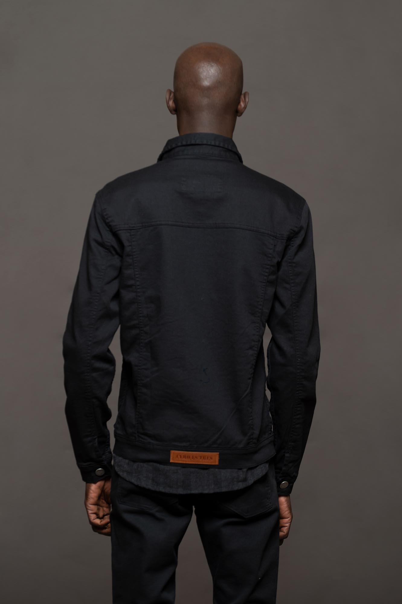 8001NE - CAMPERA DE  JEAN CRETA NEGRO